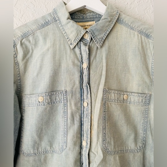 Ralph Lauren Denim & Supply Oversized Shirt Women’s Button Up Jean Top - Picture 3 of 5